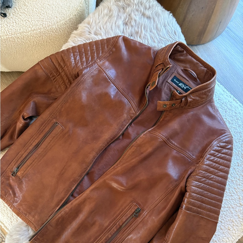 Men’s Black Rivet Goat Leather Jacket